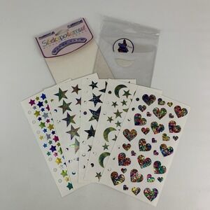 Stickopotamus Metallic Stars Moons Hearts Stickers New Open 5 Sheets